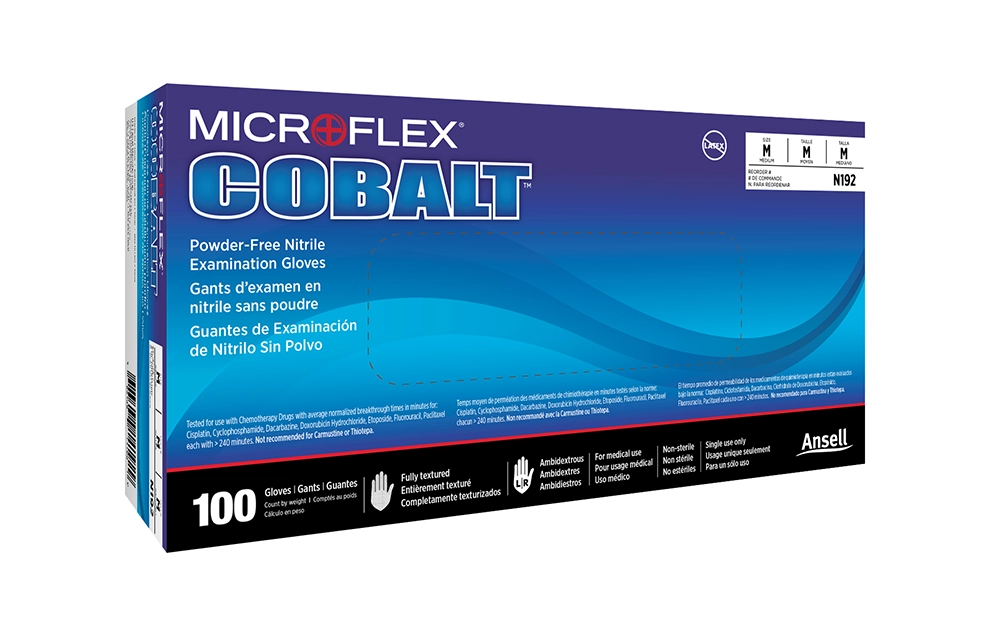 Ansell - Microflex® Cobalt® N19, medium, 100 gloves/box (case of 10) - Image 2
